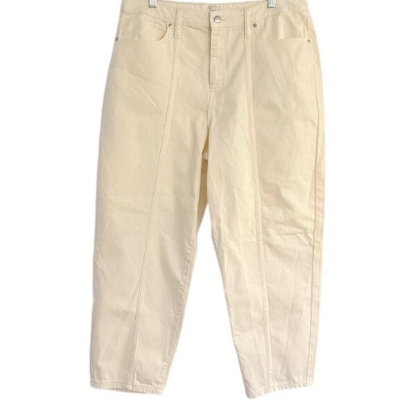 A New Day Cream High Rise Straight Denim Jeans Size 14 - Picture 4 of 9